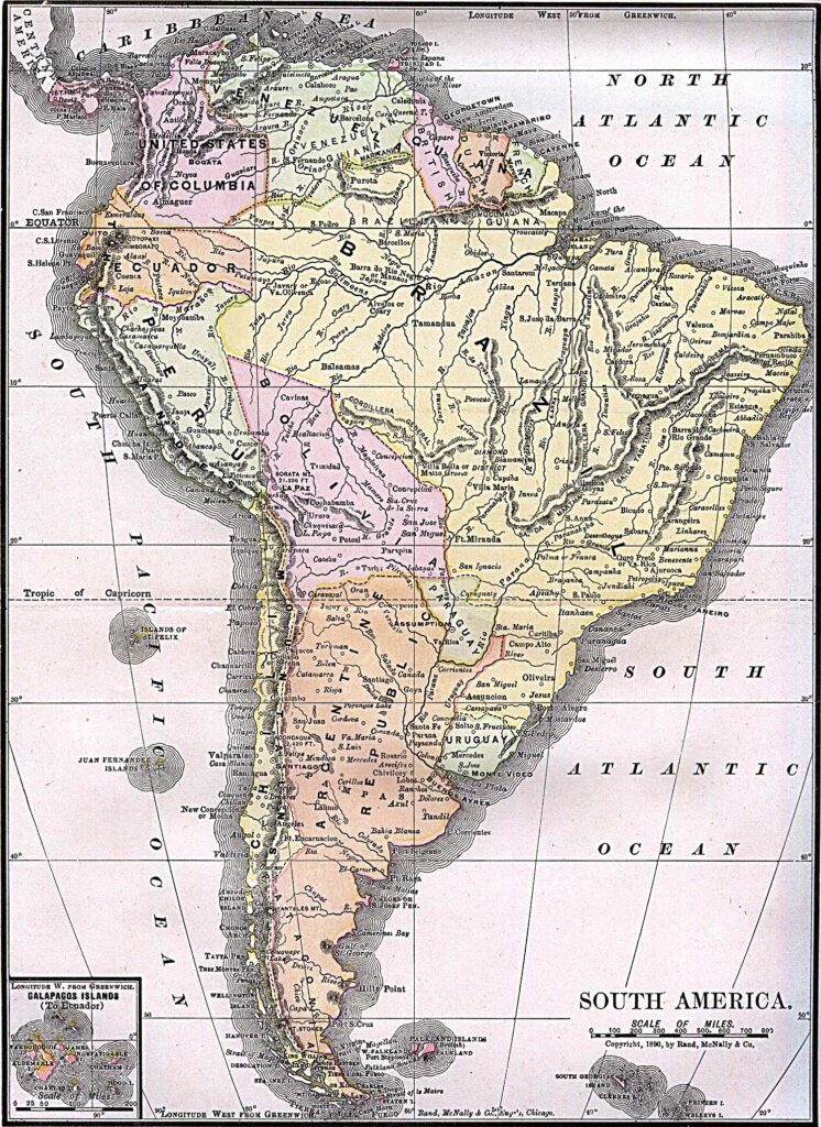 Antique Map of South America