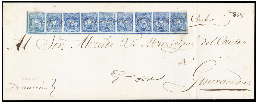 Ecuador 1865 Half Real on Cover