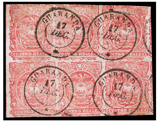 Ecuador 1866 4r Rose Red