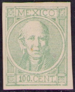 1868 genuine trial color proof in green