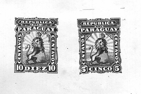 Composite proof of the Paraguay 1879 lion issue