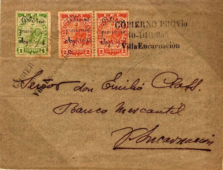 Paraguay 1904 Revolutionary cover. One of four known covers and the only one showing the 5c domestic letter rate