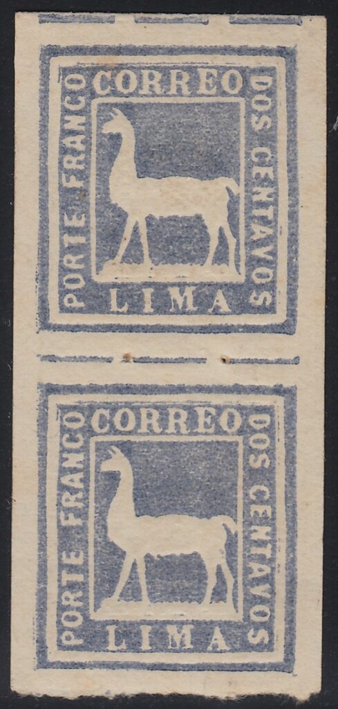 Peru 1873 2c 'Llamita' Pair