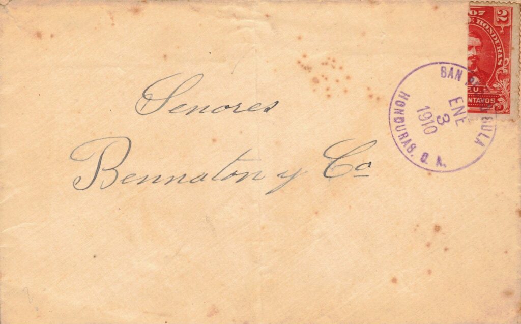 Honduras 1910 bisect stamp