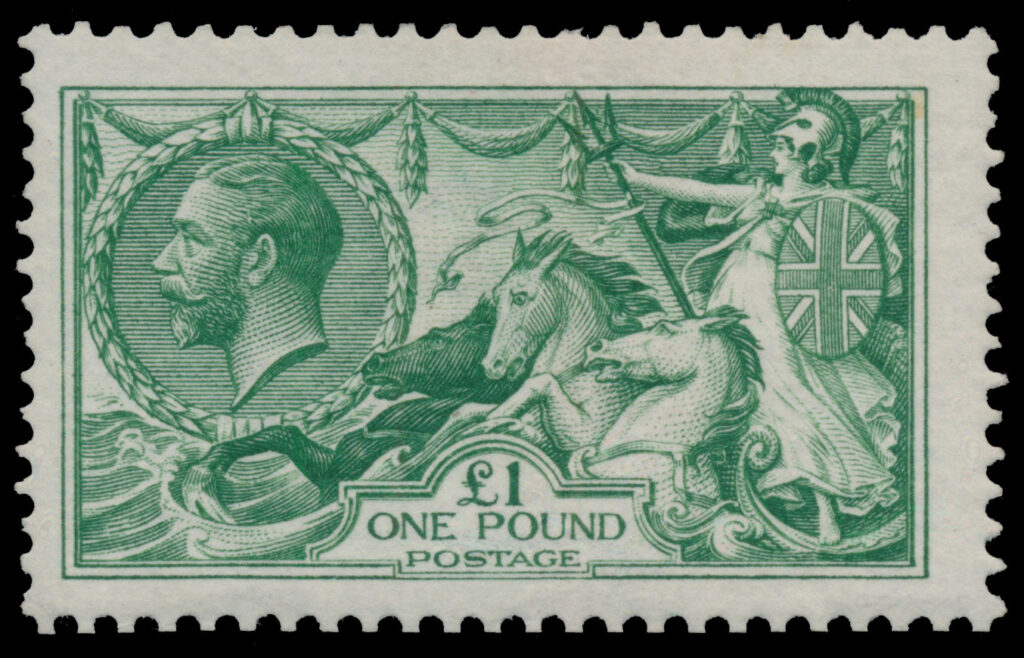 1913 George V £1 Green Seahorse SG403